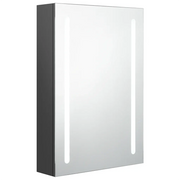 Armadietto Bagno | Armadio da bagno con Specchio e LED Grigio 50x13x70 cm