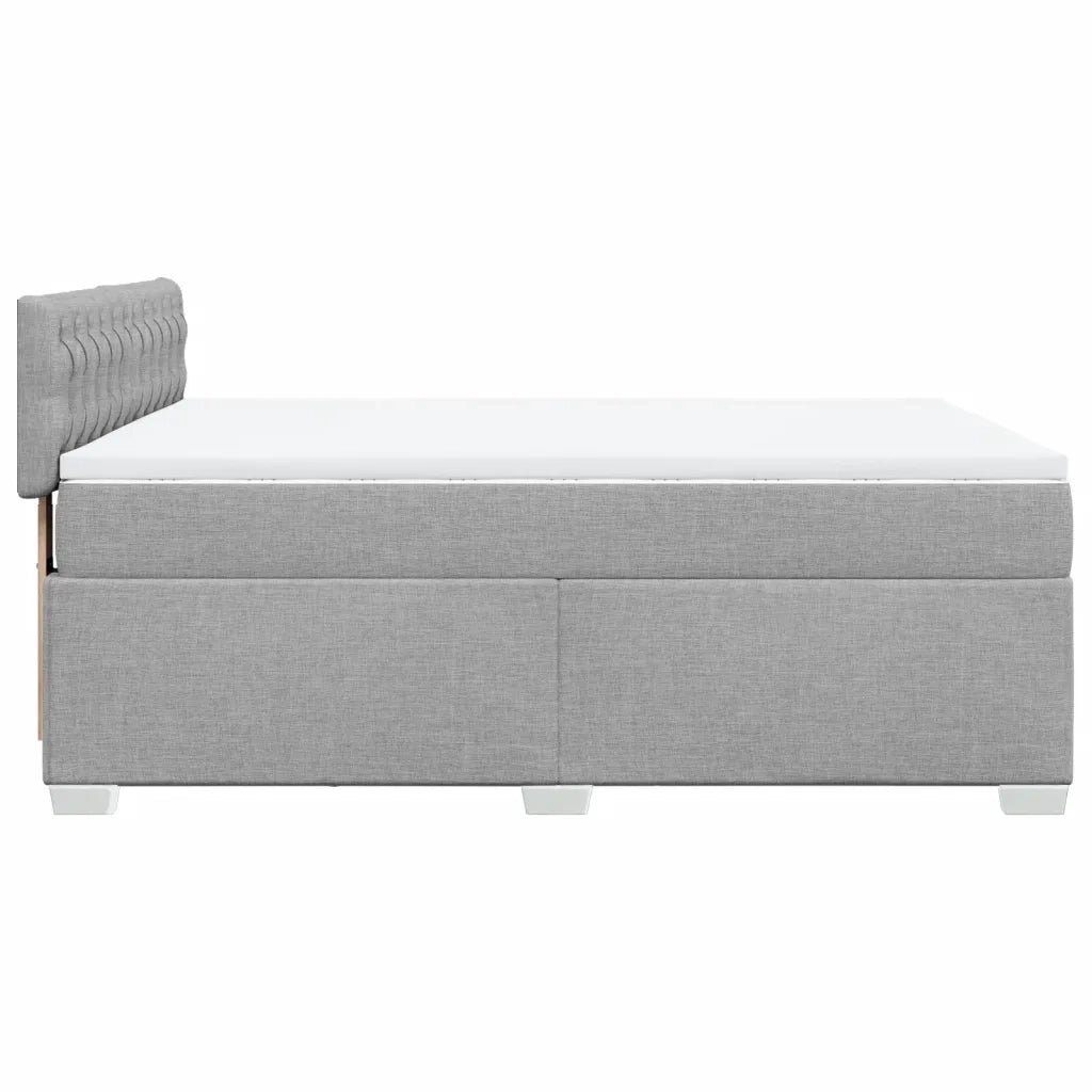 Giroletto a Molle con Materasso Grigio Chiaro 140x200cm Tessuto