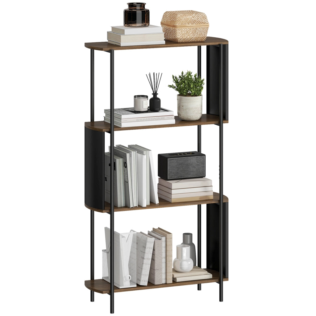 Libreria scaffale 4 livelli ¨C zephmum ¨C marrone metallo 80x30x141cm