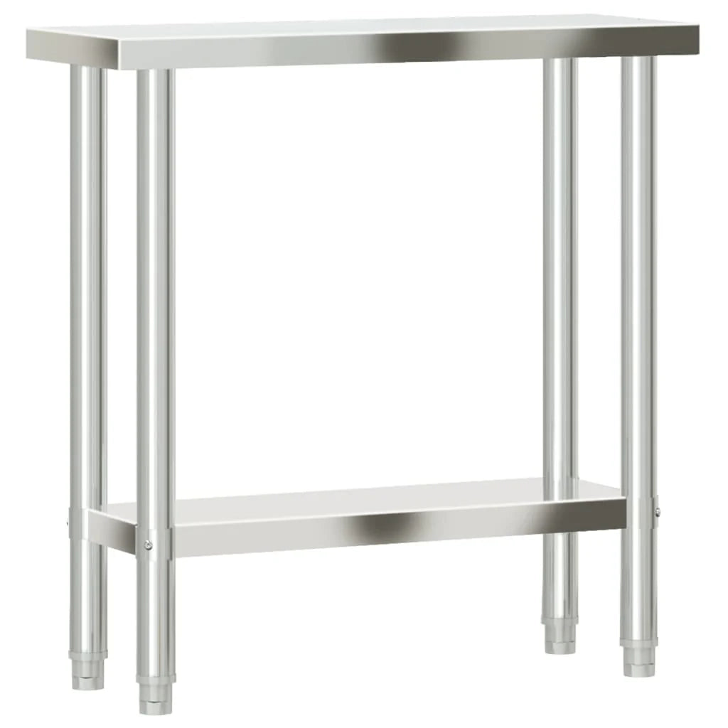 Tavolo da lavoro professionale da cucina 82,5 x 30 x 85 cm acciaio inox 02_0045406