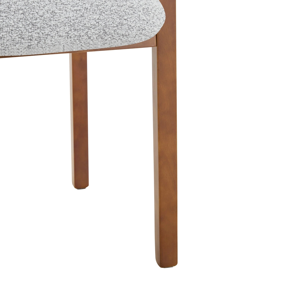 Sedia da Pranzo Set da 2 con Braccioli Design Scandinavo in Legno Curvato Grigio Noce