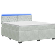 Letto con Box Spring, Materasso e LED Grigio Chiaro Velluto 3452186