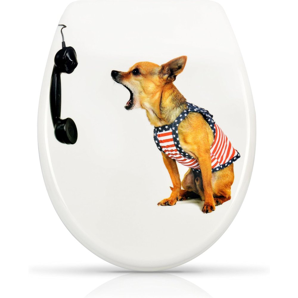 Sedile wc fantasia e chiusura ammortizzata - motivo callcenter d