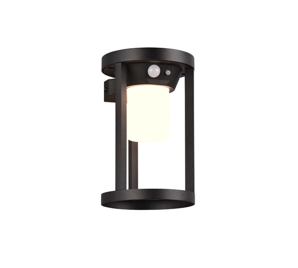 Applique LED, alluminio, nero opaco, 12,5x20,5x12,5 cm, Carmo