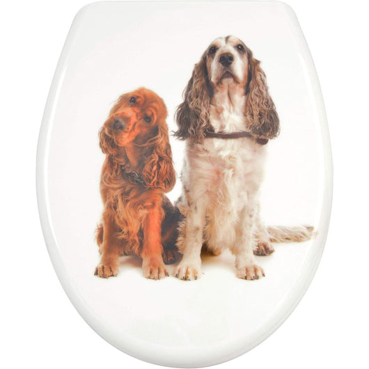 Sedile wc fantasia e chiusura ammortizzata - motivo cocker spani