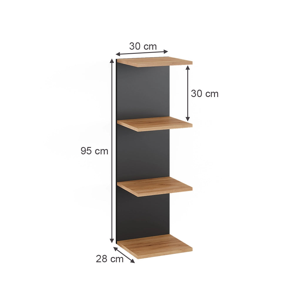 Vicco Scaffale a muro Antracite 30 x 95 cm