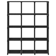 Mensola con 12 Vani a Cubo Nera 103x30x141 cm in Tessuto 322614