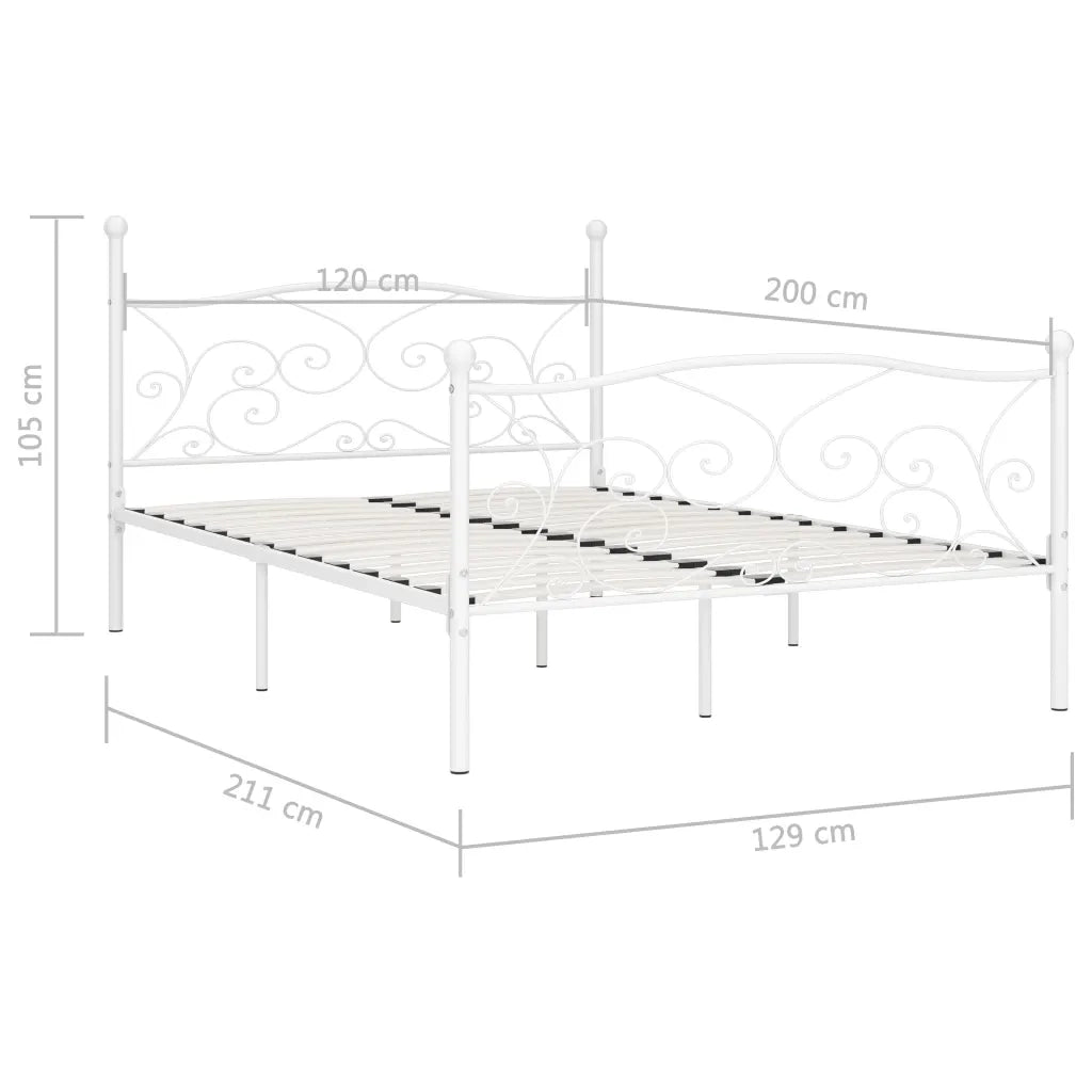 Giroletto Base con Doghe-Struttura Letto Bianco in Metallo 120x200 cm