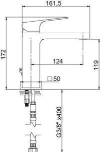 Rubinetto miscelatore per lavabo squadrato moderno