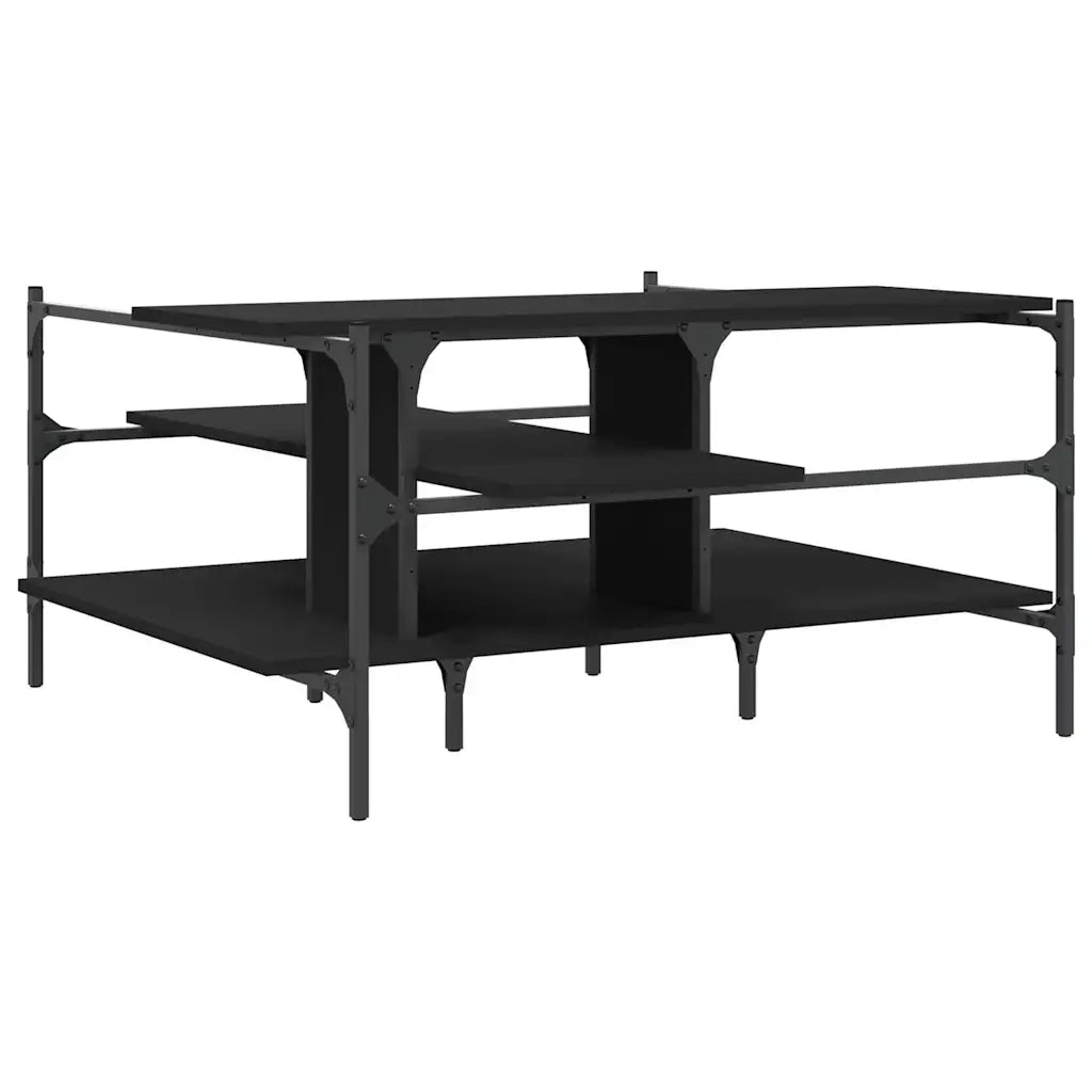 Tavolino da Salotto Nero 100x100x48,5 cm in Legno Multistrato 842311