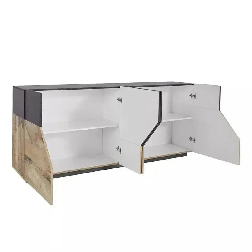 Credenza Alien Sideboard in Legno di Pero e Ardesia - Dimensioni 200 x 43 x 86 cm