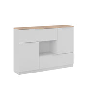 Vicco Cassettiera per camera da letto Bianco/Sonoma 120 x 83.6 cm 2x porta, 2x cassetto e 1x scomparto aperto