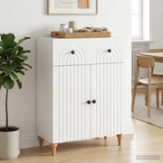 Credenza Bianco Lucido 66 x 34,5 x 90 cm Legno ingegnerizzato 894179