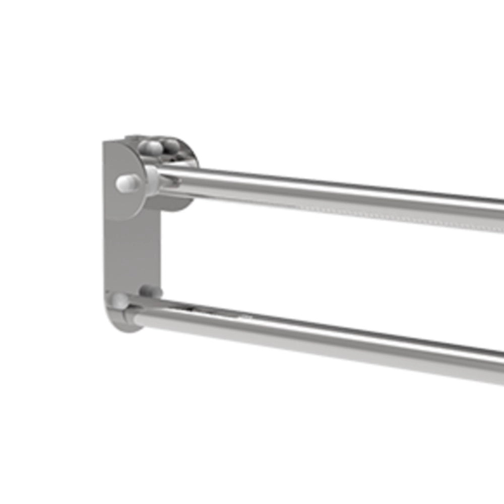 Barra maniglione ribaltabile cm 83 con porta rotolo e piastra lunga inox bianco