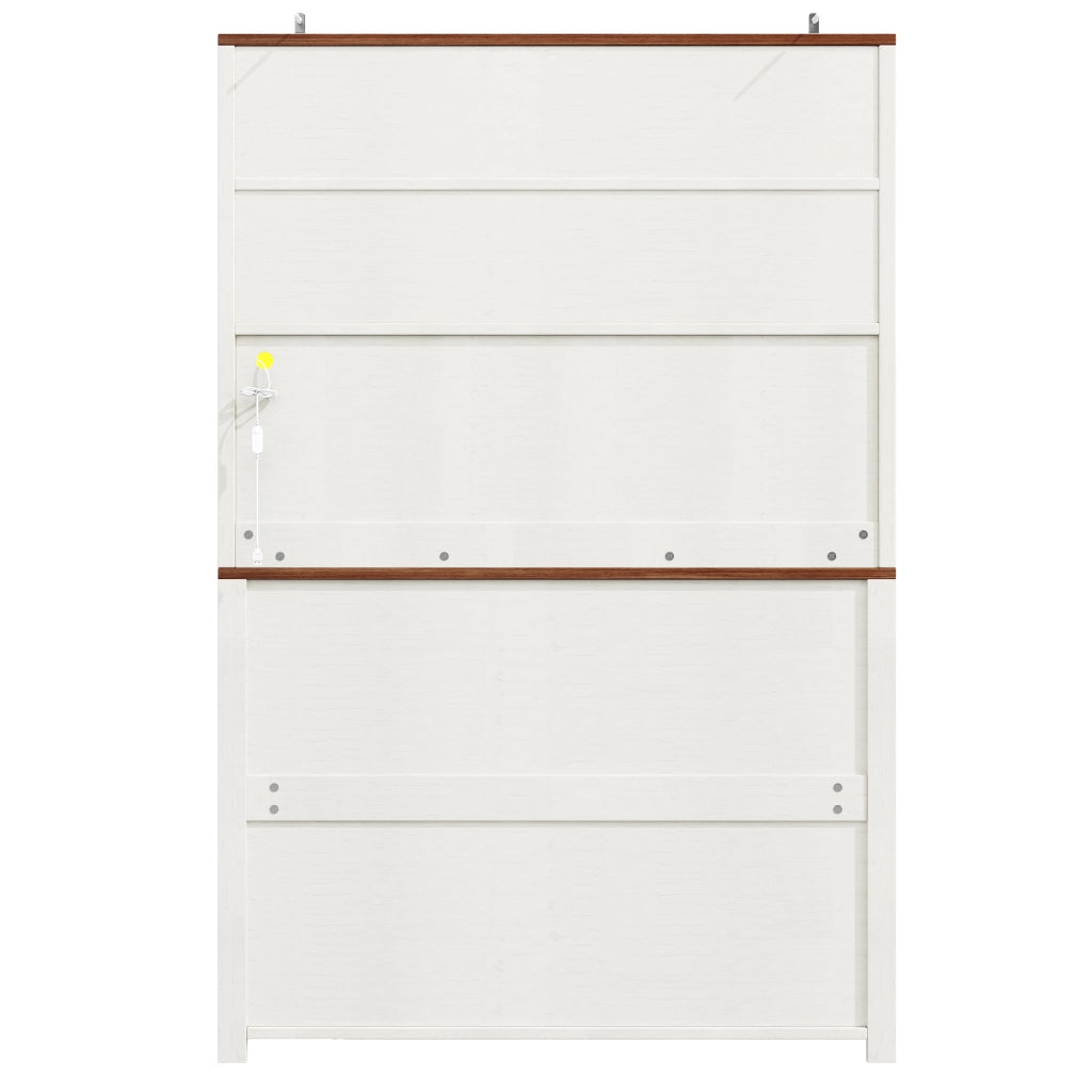 SCAFFALE CUCINA 115x40x174,7 cm Bianco con LED e ante scorrevoli