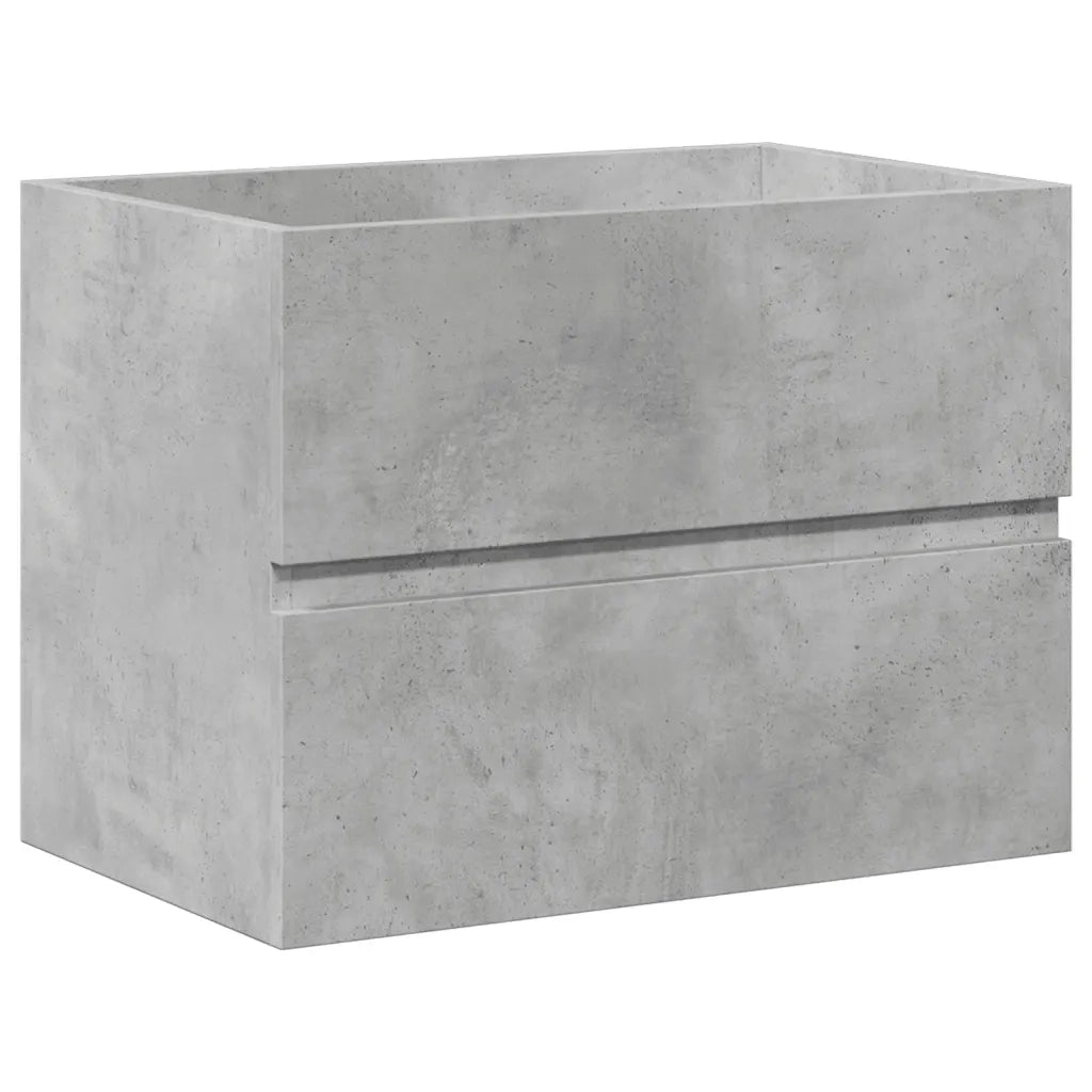 Set Mobili da Bagno | Armadio da bagno 2 pz Grigio Cemento in Legno Multistrato