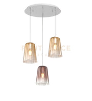 SOSPENSIONE BIANCO TONDA 3 LUCI (2 AM + 1 RA) 1164BI-S3 T-AR