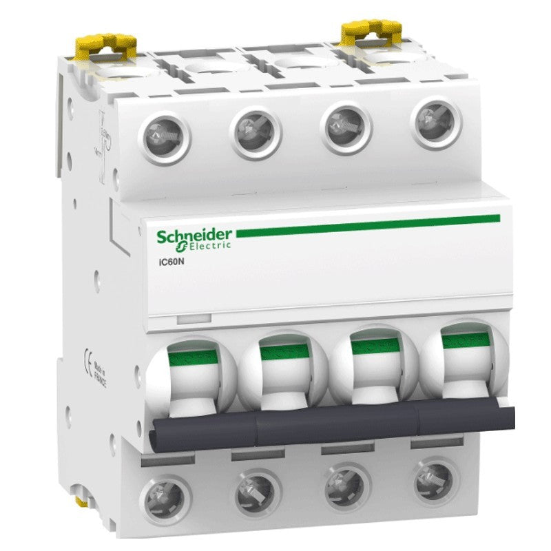 Interruttore magnetotermico Schneider 4P 10A 6KA C 4 moduli A9F79410