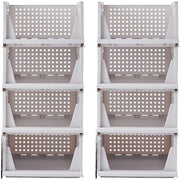 Organizzatore per Abbigliamento Stivale - 8 Pezzi - Bianco - Plastica - 43 x 33 x 72 cm
