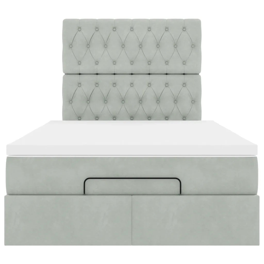 Struttura Letto Pouf con Materassi 120x190 cm Velluto 3314378