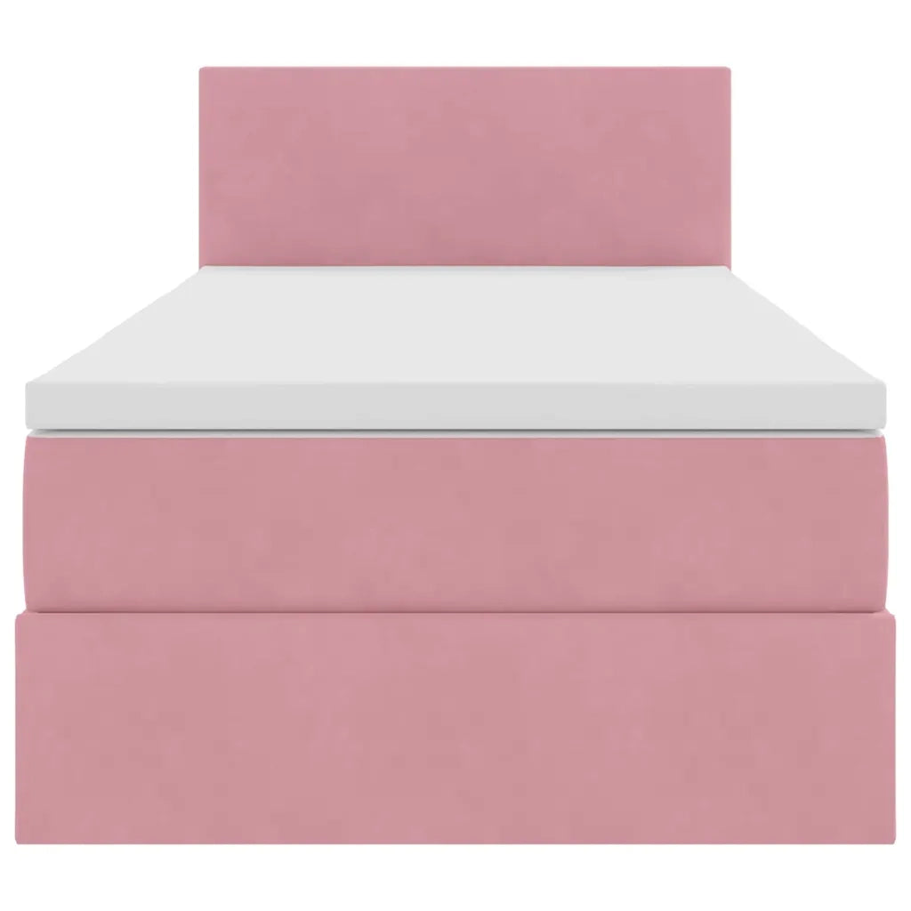 Letto con Contenitore con materasso Rosa 90 x 200 cm Velluto