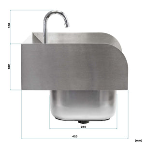 Lavello professionale quadrato acciaio inox Lavamani per ristorante bar