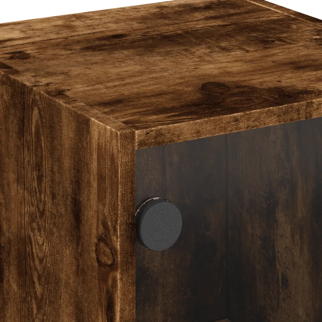 Mobile con Ante in Vetro Rovere Fumo 35x37x75,5 cm CFW7408267
