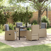 Set da Pranzo per Giardino  in Polyrattan Beige per 5 Persone