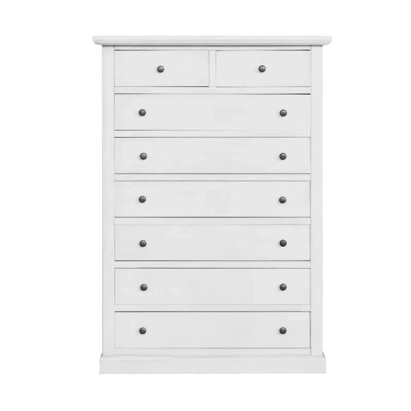 Cassettiera 8 cassetti arte povera legno bianco 87x40x126 - Mobili 2G