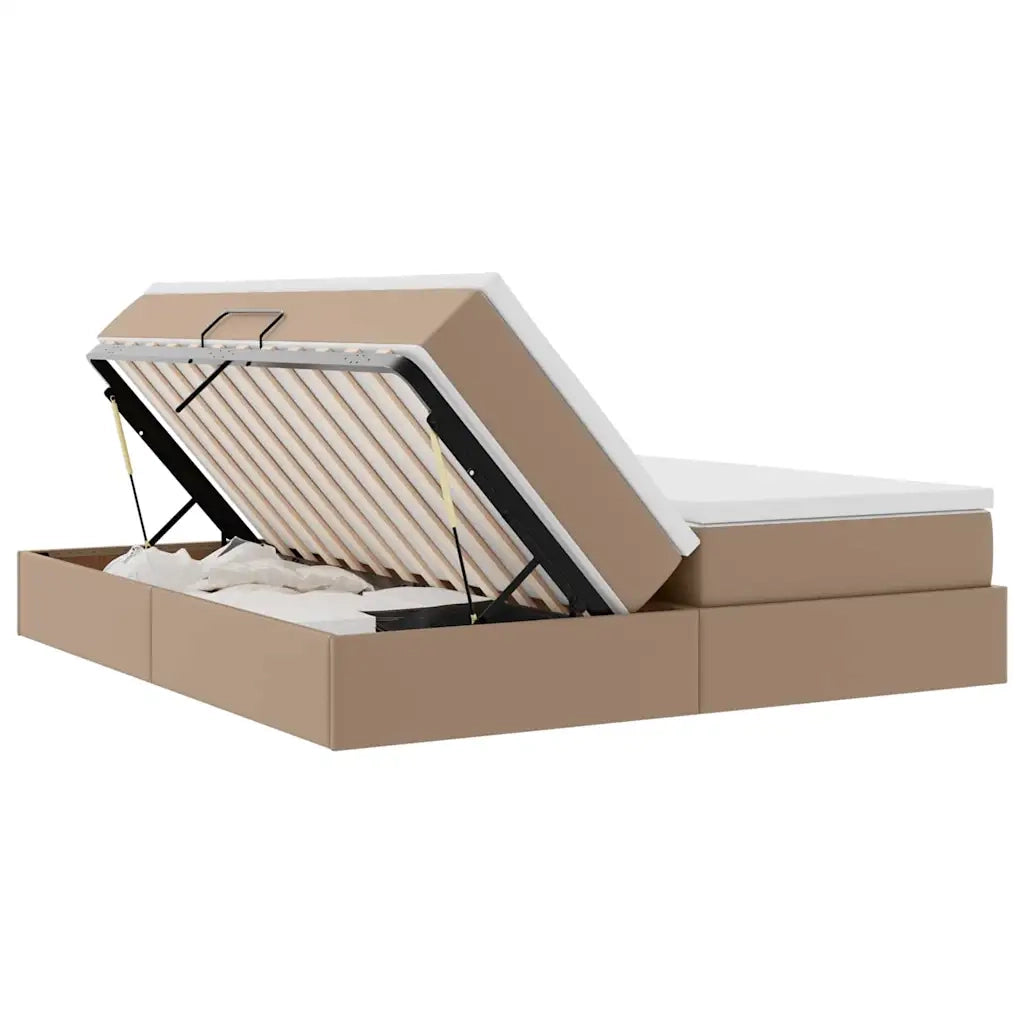 Letto con contenitore e materasso Cappuccino 180 x 200 cm 3370344