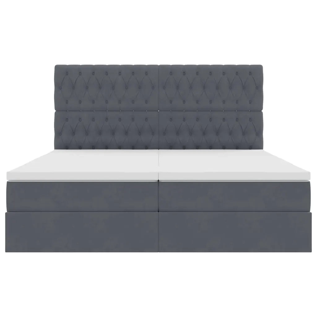 Letto con Contenitore Grigio scuro 200 x 200 cm Velluto