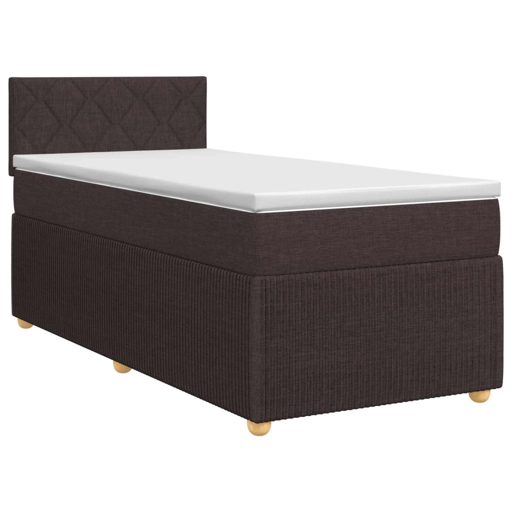 Letto box spring con materasso Marrone Scuro 80 x 200 cm 3451345
