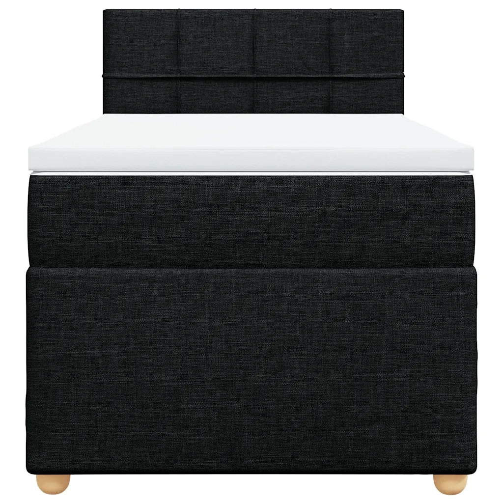 Giroletto a Molle con Materasso-Struttura Letto Nero 80x200 cm inTessuto 839306