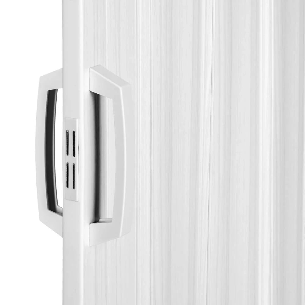 Porta a soffietto porta da bagno in PVC estensibile scorrevole larghezza 80 cm bianca 08_0000547