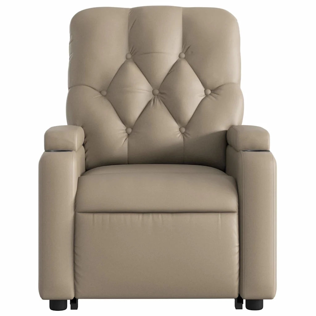 Poltrona Alzapersone Massaggi Reclinabile Cappuccino Similpelle 3204785