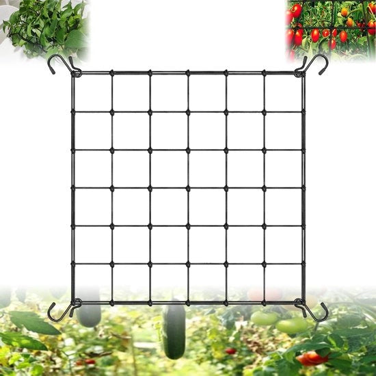 Rete Elastico 90 x 90 cm - Supporto per Piante - Aiuto alla Crescita per Erbe/Fiori - Crescita Verticale - Ideale per Interno/Esterno - Rete per Piante