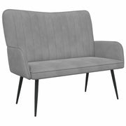 Divano | Divano da soggiorno | Sofa a Due Posti Grigio chiaro 115 x 61 x 87 cm Velluto