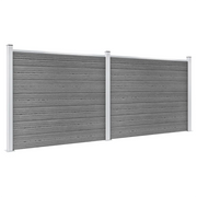 Set Pannello di Recinzione in WPC 353x146 cm Grigio 3070455