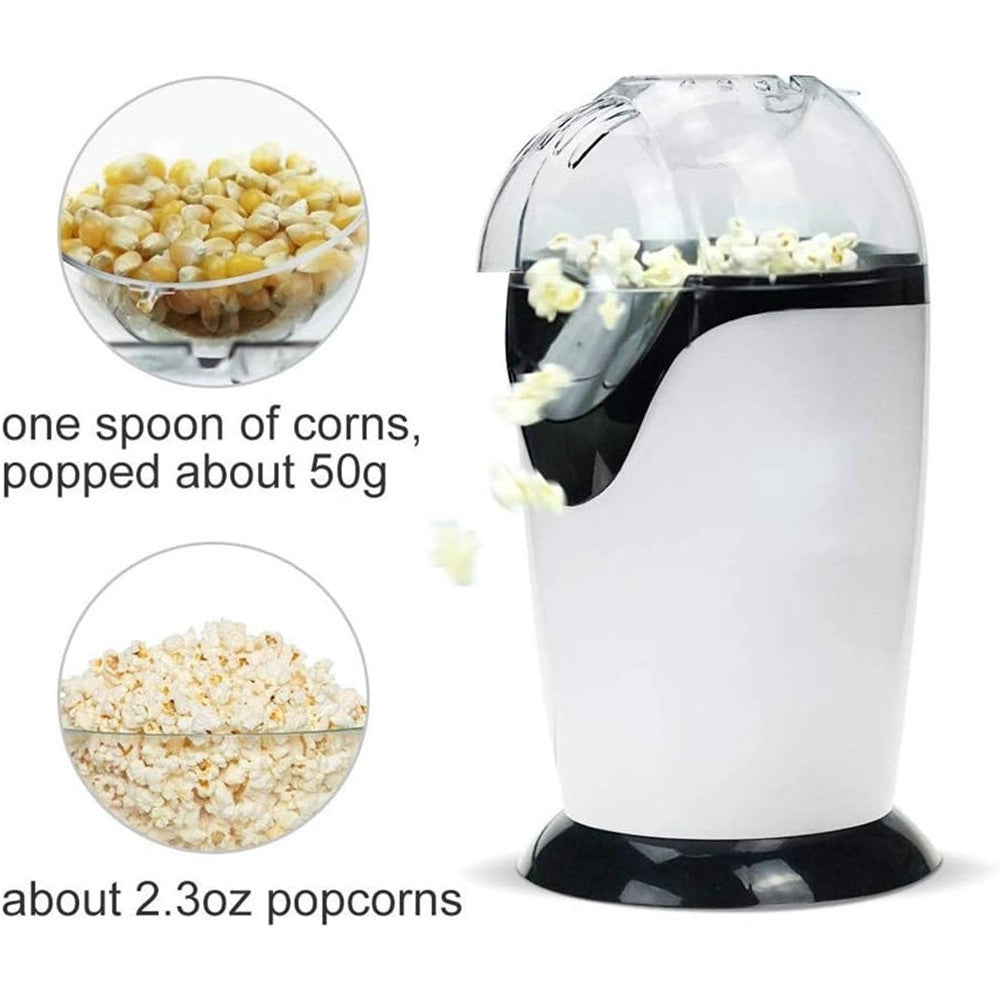 Trade Shop - Macchina Per Popcorn Elettrica Ad Aria Calda Con Coperchio Rimovibile Cucina Senza Olio -