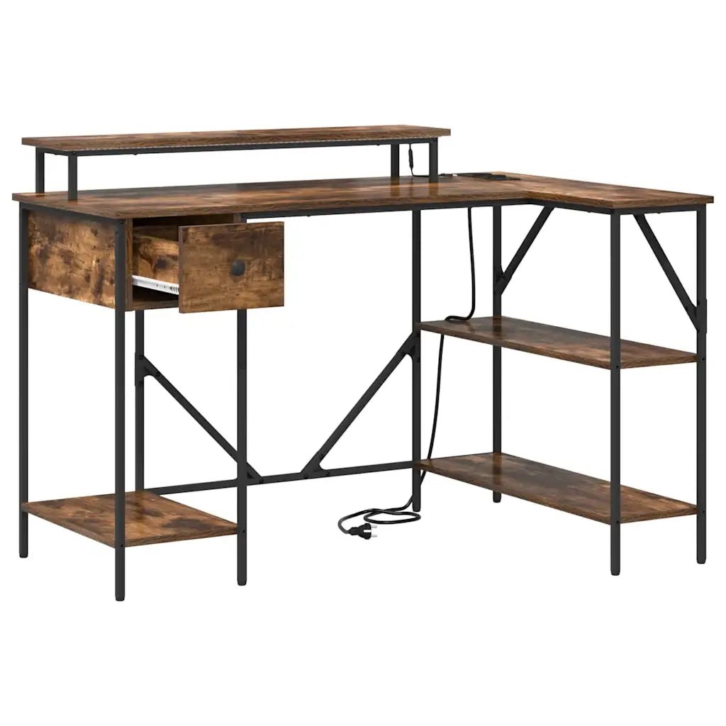 Scrivania Rovere fumé 120 x 79 x 86,5 cm Legno multistrato 859402