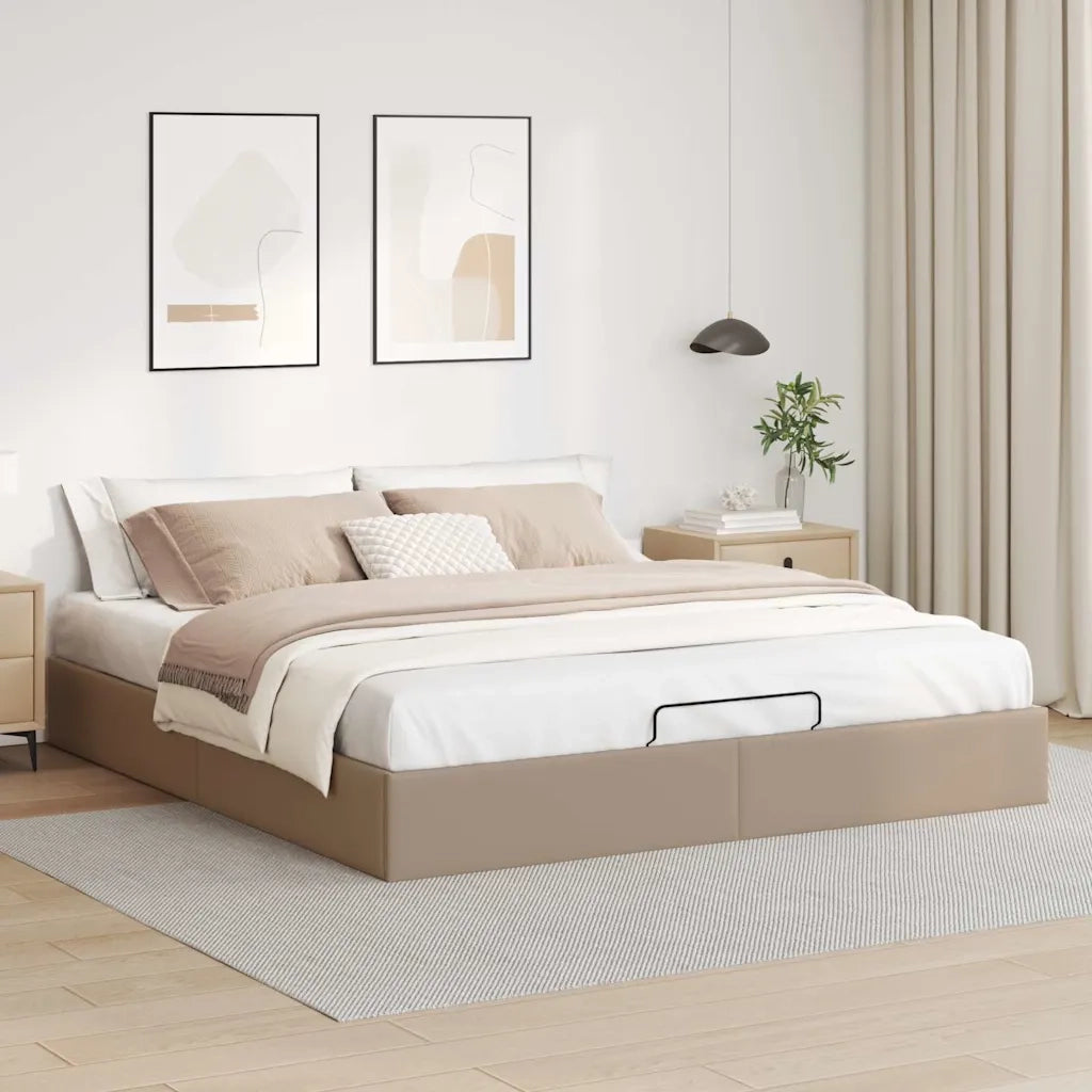 vidaXL Struttura Letto Pouf senza Materasso 160x200 cm Similpelle