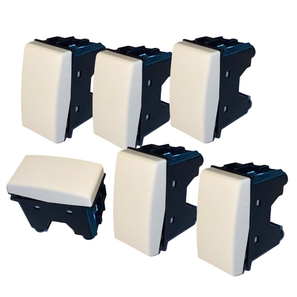 Kit pulsante illuminato 1 polo 16a, compatibile bticino matix *** numero pezzi 6, confezione 1