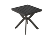 Tavolino laterale 45x45x47 cm; resistente a ruggine e intemperie; alluminio; marrone scuro