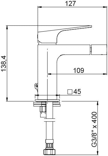 Rubinetto miscelatore quadrato bidet