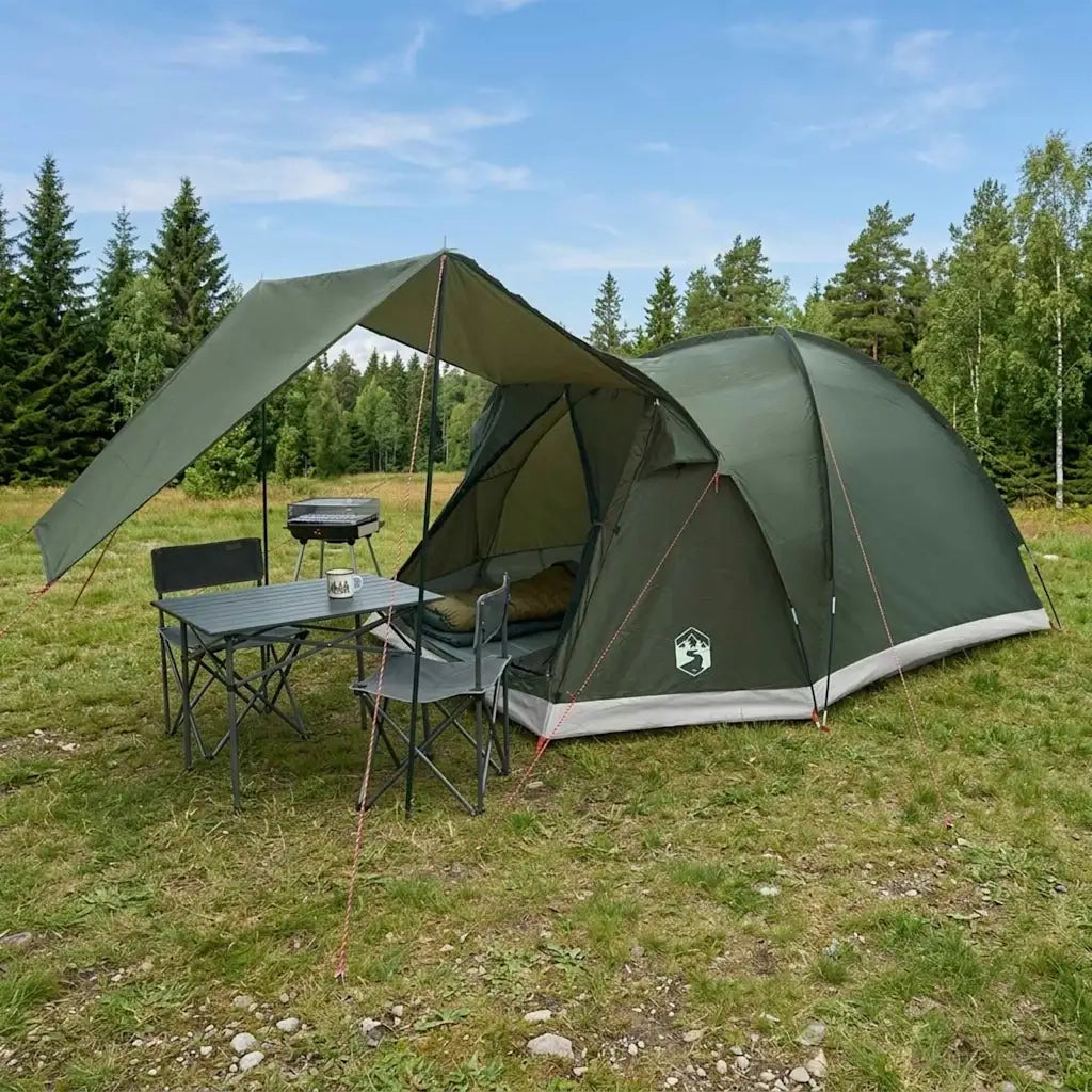 Tenda Capanna Verde militare 4 persone Poliestere e Acciaio 42028582
