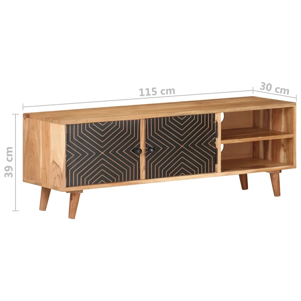 Mobile Porta TV 115x30x39 cm in Legno Massello di Acacia cod mxl 13056