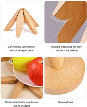 Set di 3 Sostegni in Legno - Resistenti al Calore - Sostegni con Supporto - Legno di Faggio - Stile a Tavola - Trivet