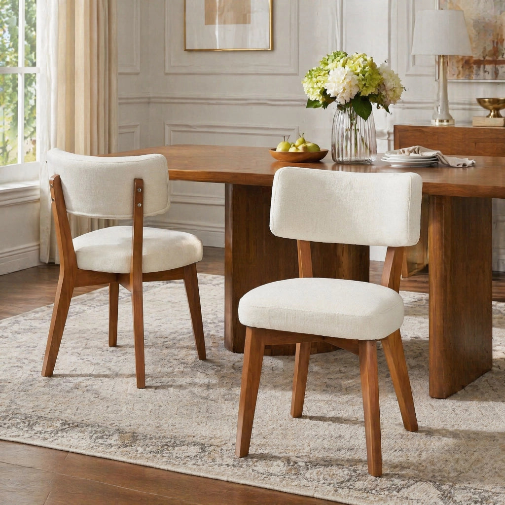 SEDIA Imbottita 54,5x47x77 cm in Legno massello Beige