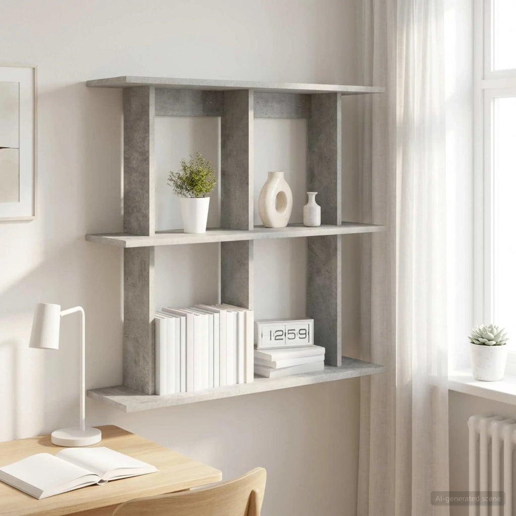 Scaffale da parete A parete Grigio Cemento 100 x 20 x 75 cm 8012087