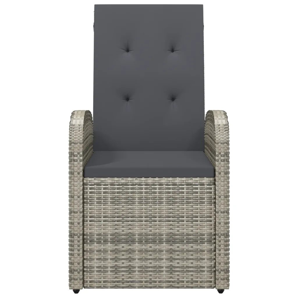 Sedie da Giardino Reclinabili 2 pz e Cuscini Polyrattan Grigio 47676
